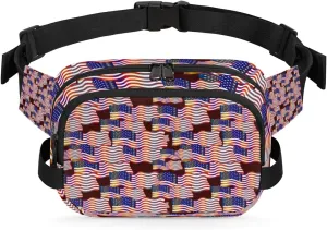 Patriotic Usa Flag Fanny Pack Crossbody Bags for Women Men Waist Packs Hip Bum Bag Cross Body Fanny Pack with Adjustable Strap for Running Hiking Travel