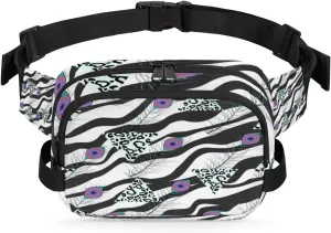 Peacock Abstract Art Fanny Pack Crossbody Bags for Women Men Waist Packs Hip Bum Bag Cross Body Fanny Pack with Adjustable Strap for Running Hiking Travel