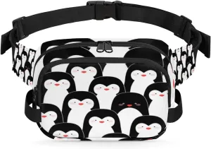 Penguins Cute Design Fanny Packs for Women Men Fashion Waist Packs Belt Bag Water-resistant Crossbody Bag Creative Illustration Waist Pouch Waist Pack Hip Bum Bag for Hiking Casual Travel Cycling