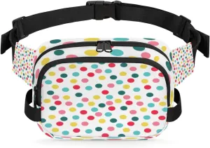 Polka Dot Aesthetic Fanny Pack Crossbody Bags for Women Men Waist Packs Cute Hip Bum Bag Cross Body Fanny Pack with Adjustable Strap for Running Hiking Travel