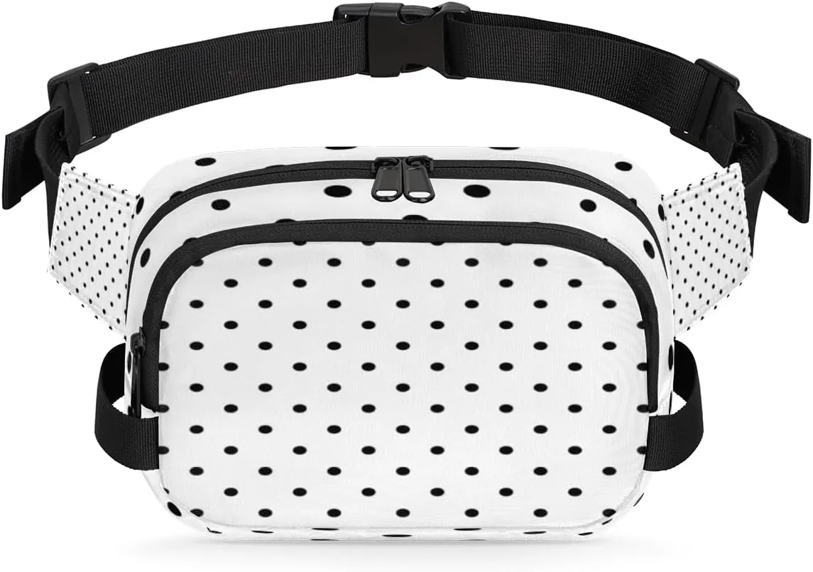 Polka Dot Classic Fanny Packs for Women Men Fashion Waist Packs Belt Bag Water-resistant Crossbody Bag Cute Waist Pouch Waist Pack Hip Bum Bag for Hiking Casual Travel Cycling