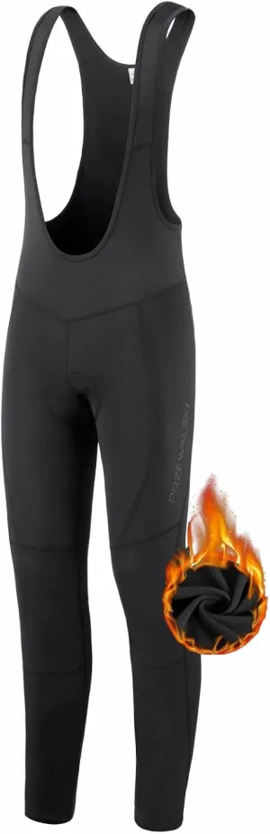 Przewalski Men's Cycling Bib Pants 4D Padded Bike Fleece Lined Thermal Biking Tights Leggings Riding Bicycle Pants