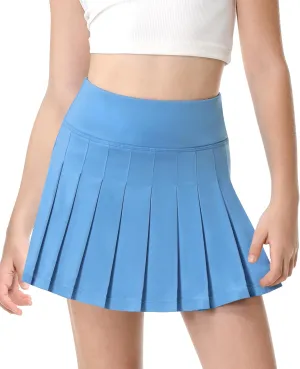 QooNoo Girls Skorts Pleated Tennis Skirts for Girls Athletic Toddler High Waist Activewear Flowy Kids Golf Cheer Skirts