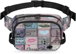 Retro Color Fanny Pack Crossbody Bags for Women Men Waist Packs Hip Bum Bag Cross Body Fanny Pack with Adjustable Strap for Running Hiking Travel