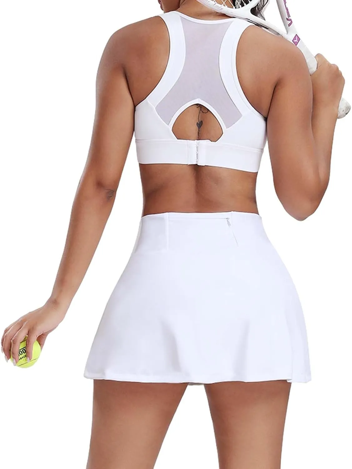 RIOJOY Tennis Skirts for Women with Pockets Inner Shorts High Waisted Golf Athletic Running Workout Sports Outfits