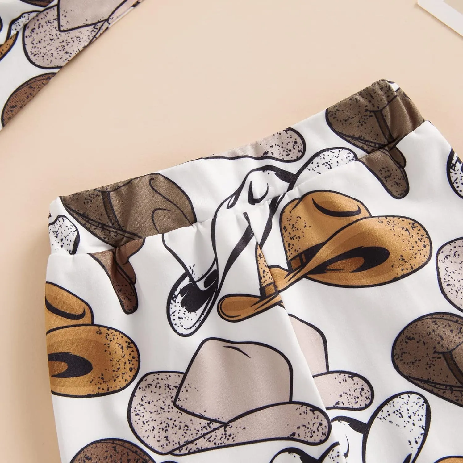 SAYOO Western Newborn Baby Boys Cowboy Outfits Cow Print Letter Bodysuit Long Leggings Cap 3pcs Infant Boy Country Clothes