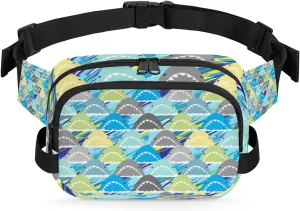 Sharks Funny Adorable Fanny Packs for Women Men Fashion Waist Packs Belt Bag Water-resistant Crossbody Bag Waist Pouch Waist Pack Hip Bum Bag for Hiking Casual Travel Cycling