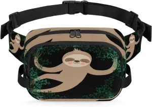 Sloth Cute Funny Fanny Pack Crossbody Bags for Women Men Waist Packs Hip Bum Bag Cross Body Fanny Pack with Adjustable Strap for Running Hiking Travel