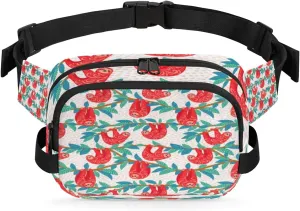 Sloth Funny Aesthetic Fanny Pack Crossbody Bags for Women Men Waist Packs Hip Bum Bag Cross Body Fanny Pack with Adjustable Strap for Running Hiking Travel