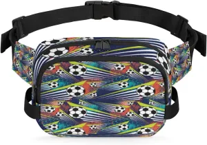 Soccer Ball Sport Fanny Pack Crossbody Bags for Women Men Waist Packs Hip Bum Bag Cross Body Fanny Pack with Adjustable Strap for Running Hiking Travel