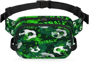 Soccer Grunge Green Fanny Packs for Women Men Fashion Waist Packs Belt Bag Water-resistant Crossbody Bag Waist Pouch Waist Pack Hip Bum Bag for Hiking Casual Travel Cycling