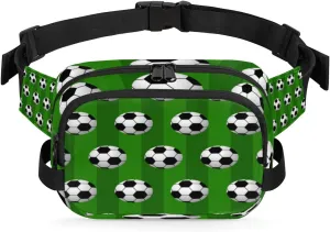 Soccer Stripe Green Fanny Packs for Women Men Fashion Waist Packs Belt Bag Water-resistant Crossbody Bag Waist Pouch Waist Pack Hip Bum Bag for Hiking Casual Travel Cycling