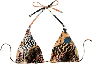 SOLY HUX Women's Halter Neck Bikini Top Tie String Backless Swimsuit Tops Cheeky Beachwear
