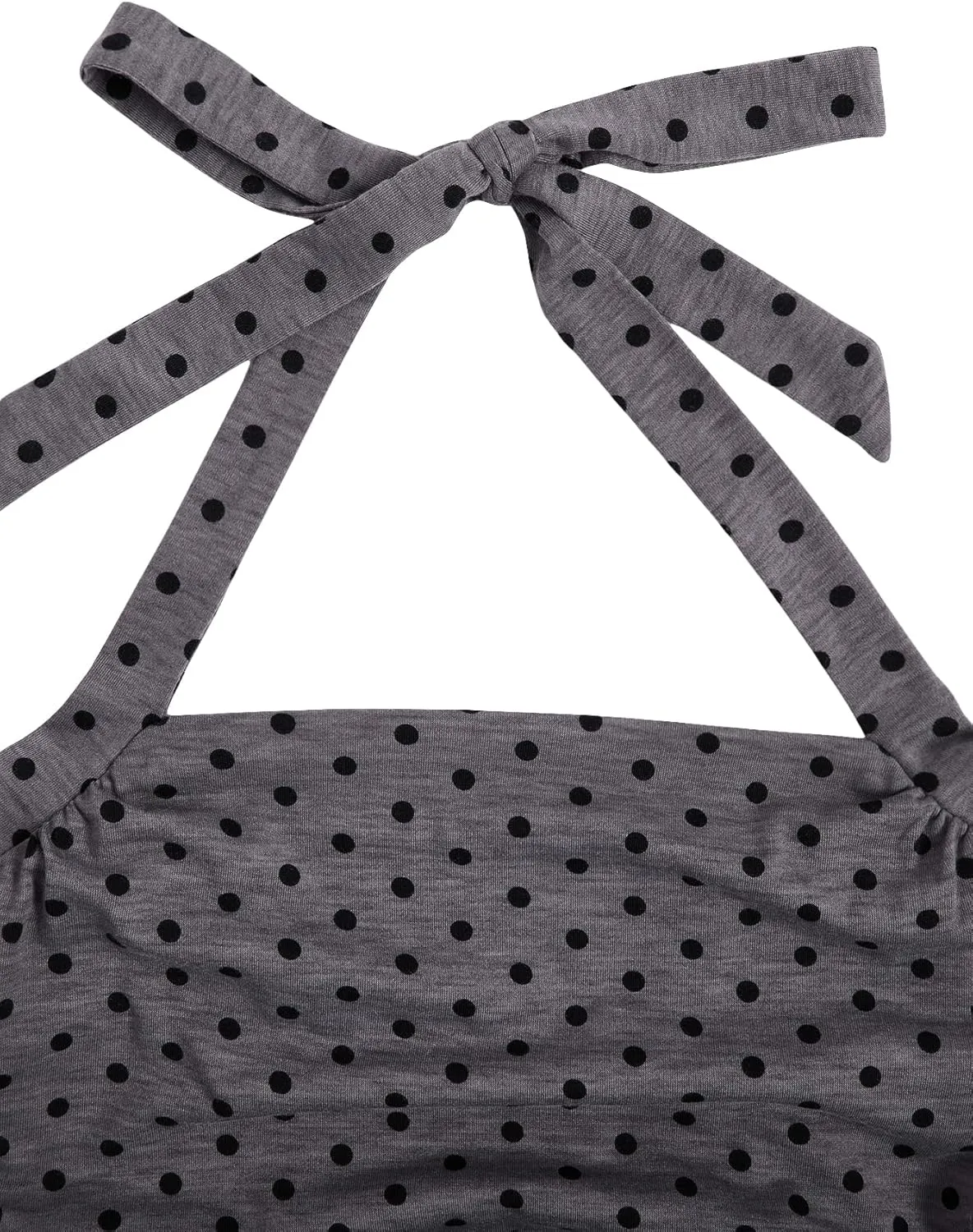 SOLY HUX Women's Y2K Casual Halter Top Tie Back Polka Dots Going Out Crop Tank Tops Sleeveless Streetwear