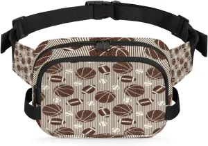 Sport Ball Fanny Packs for Women Men Fashion Waist Packs Belt Bag Water-resistant Crossbody Bag Vintage Stripe Waist Pouch Waist Pack Hip Bum Bag for Hiking Casual Travel Cycling