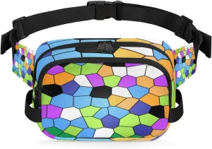 Stained Glass Colorful Fanny Packs for Women Men Fashion Waist Packs Belt Bag Water-resistant Crossbody Bag Waist Pouch Waist Pack Hip Bum Bag for Hiking Casual Travel Cycling