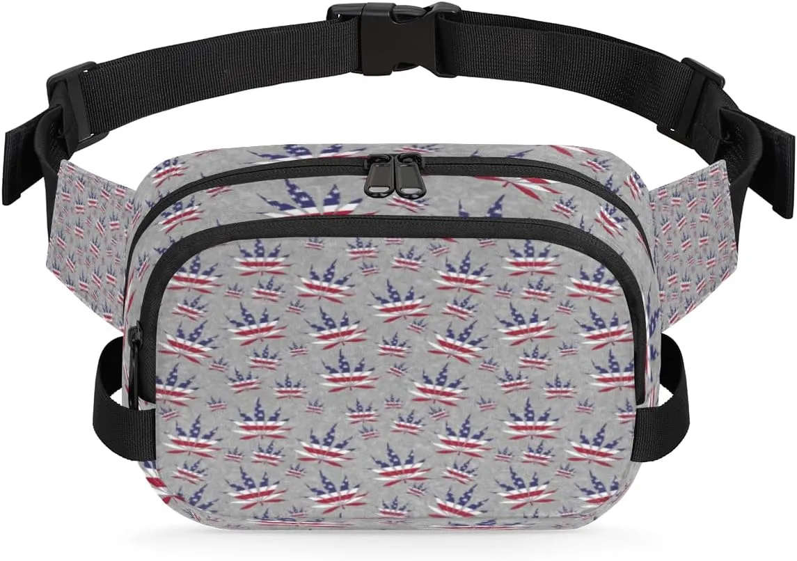 Stars And Stripe Patriotic Fanny Packs for Women Men Fashion Waist Packs Belt Bag Water-resistant Crossbody Bag 4th of July Waist Pouch Waist Pack Hip Bum Bag for Hiking Casual Travel Cycling