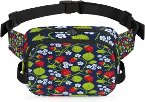 Strawberry Aesthetic Bright Fanny Pack Crossbody Bags for Women Men Waist Packs Hip Bum Bag Cross Body Fanny Pack with Adjustable Strap for Running Hiking Travel