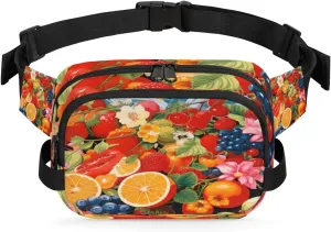 Stunning Fruit Fanny Pack Crossbody Bags for Women Men Waist Packs Hip Bum Bag Cross Body Fanny Pack with Adjustable Strap for Running Hiking Travel
