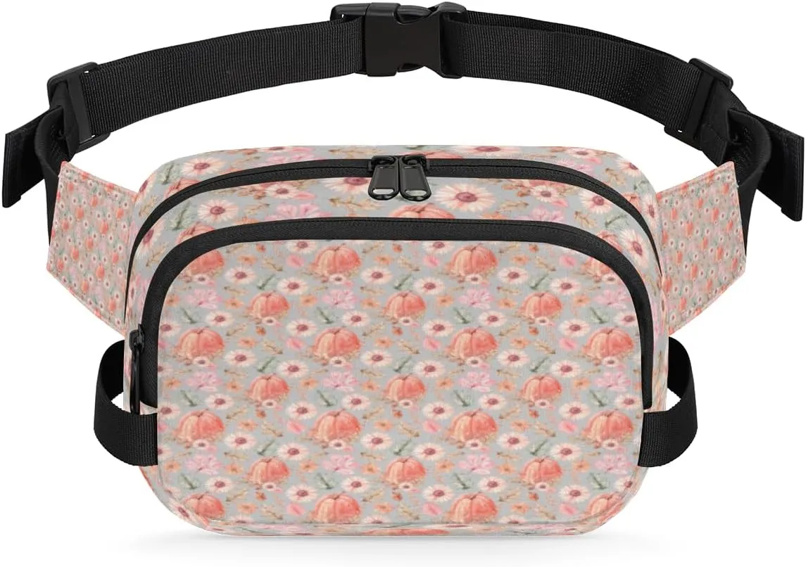 Sunflower Pink Retro Fanny Packs for Women Men Fashion Waist Packs Belt Bag Water-resistant Crossbody Bag Waist Pouch Waist Pack Hip Bum Bag for Hiking Casual Travel Cycling