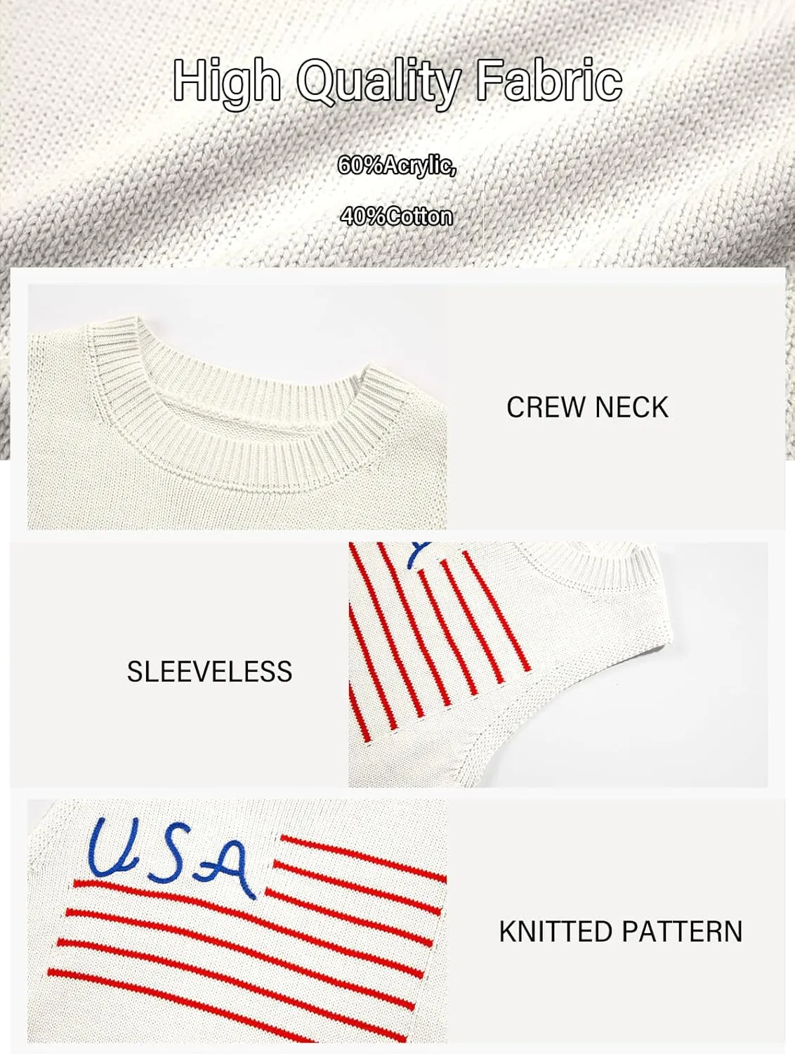 Tankaneo Womens American Flag Crop Tank Tops High Neck 4th of July Patriotic Summer Sleeveless Shirts Sweater Vest