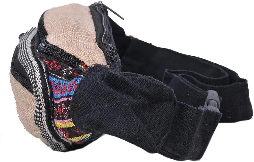 The Collection Royal Handmade Festival Cotton Polyester Waistpack Boho Hippie Waist Bag Hip Bum Running Belt Fanny Pack Travel Utility Belt (Multicolored-C)