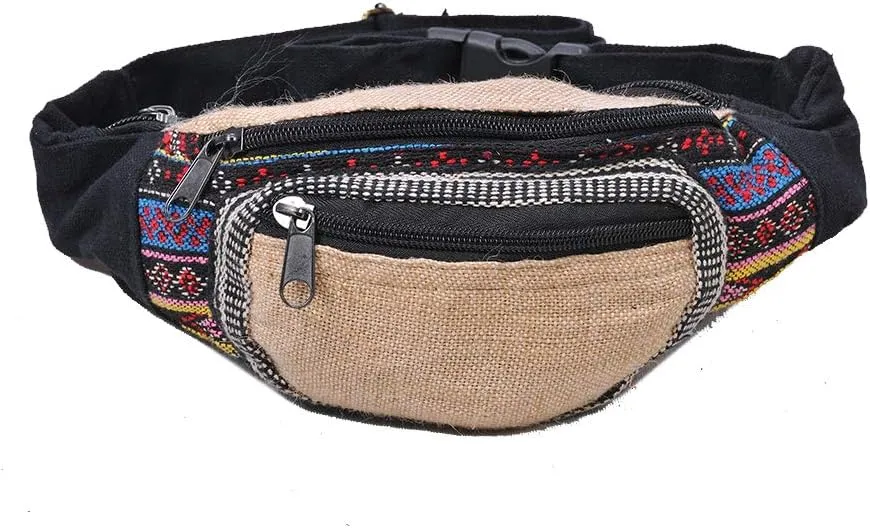 The Collection Royal Handmade Festival Cotton Polyester Waistpack Boho Hippie Waist Bag Hip Bum Running Belt Fanny Pack Travel Utility Belt (Multicolored-C)