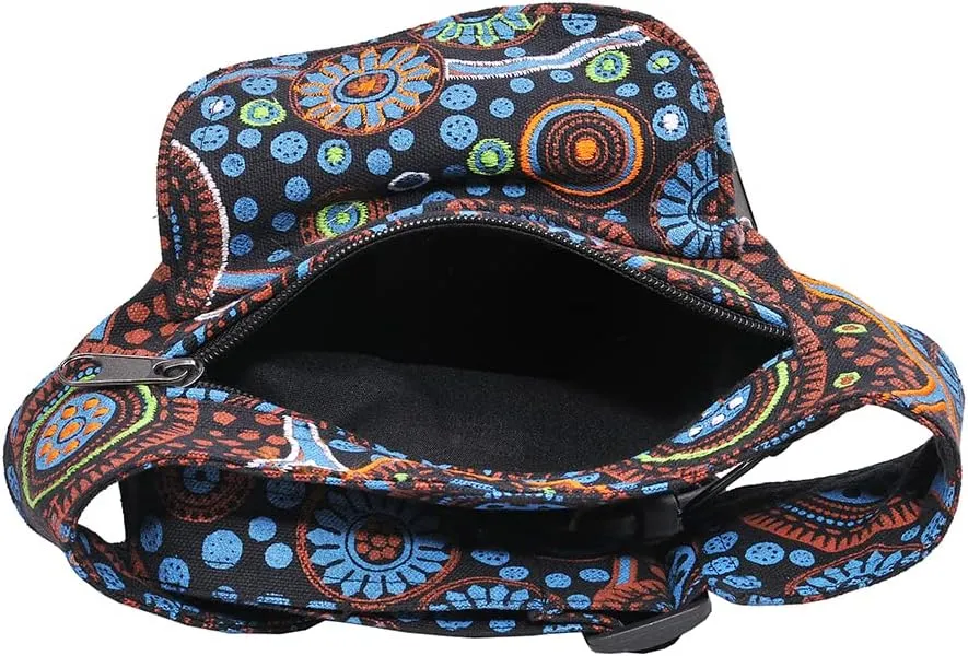 The Collection Royal Handmade Festival Waistpack Boho Hippie Waist Bag Hip Bum Running Belt Fanny Pack Travel Utility Belt (Blk Mul)