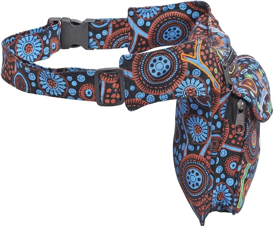 The Collection Royal Handmade Festival Waistpack Boho Hippie Waist Bag Hip Bum Running Belt Fanny Pack Travel Utility Belt (Blk Mul)