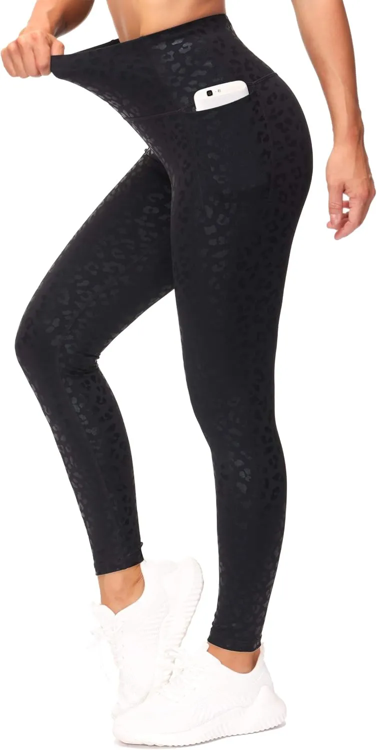 THE GYM PEOPLE Tummy Control Workout Leggings with Pockets High Waist Athletic Yoga Pants for Women Running, Fitness