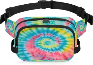 Tie Dye Swirl Fanny Pack Crossbody Bags for Women Men Waist Packs Hip Bum Bag Cross Body Fanny Pack with Adjustable Strap for Running Hiking Travel