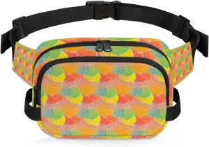 Tile Yellow Orange Fanny Packs for Women Men Fashion Waist Packs Belt Bag Water-resistant Crossbody Bag Waist Pouch Waist Pack Hip Bum Bag for Hiking Casual Travel Cycling