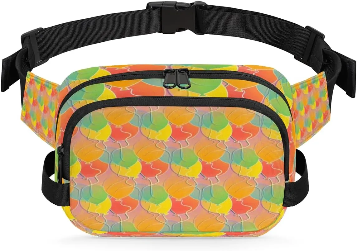 Tile Yellow Orange Fanny Packs for Women Men Fashion Waist Packs Belt Bag Water-resistant Crossbody Bag Waist Pouch Waist Pack Hip Bum Bag for Hiking Casual Travel Cycling