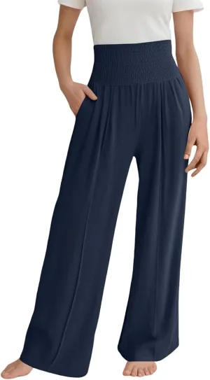 Toddler Girls' Baggy Pants Solid Elastic High Waist Lounge Trousers Wide Leg Workout Active Fashion Pants