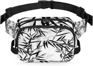 Tree Leaf Fanny Pack Crossbody Bags for Women Men Waist Packs Grey Black Hip Bum Bag Cross Body Fanny Pack with Adjustable Strap for Running Hiking Travel