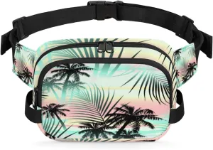 Tropical Tree Abstract Fanny Pack Crossbody Bags for Women Men Waist Packs Hip Bum Bag Cross Body Fanny Pack with Adjustable Strap for Running Hiking Travel
