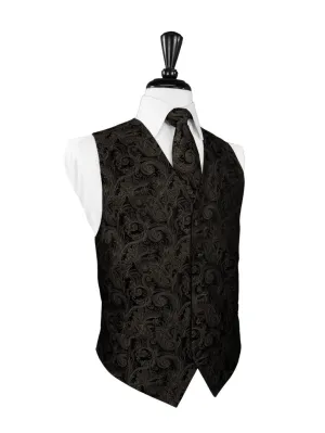 Truffle Tapestry Tuxedo Vest and Tie Set