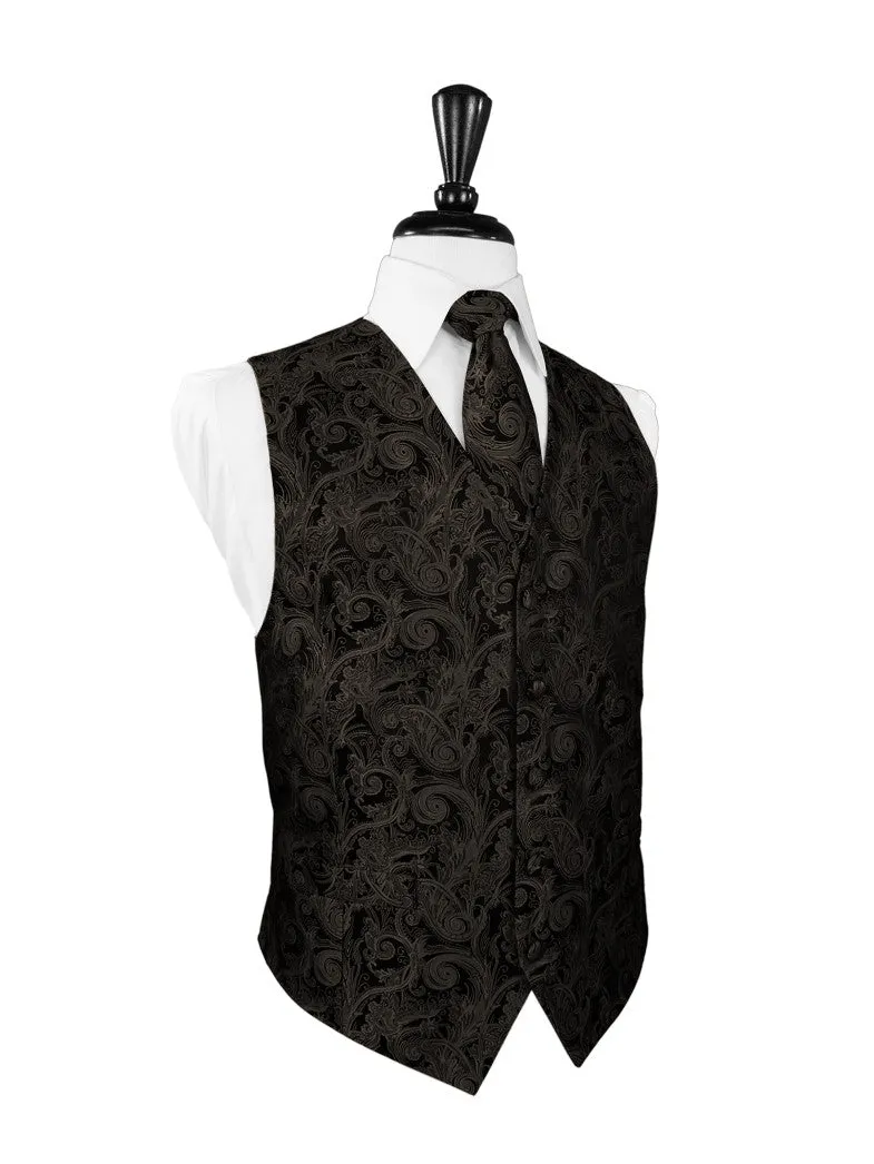 Truffle Tapestry Tuxedo Vest and Tie Set