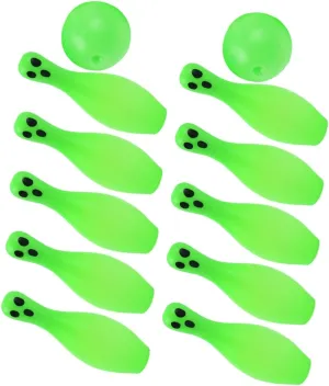 VANZACK 1 Set Halloween Glow Dark Bowling Interactive Family Game for Indoor Outdoor Fun Pe Bowling Balls with Ghost Design Halloween Plaything for Adults