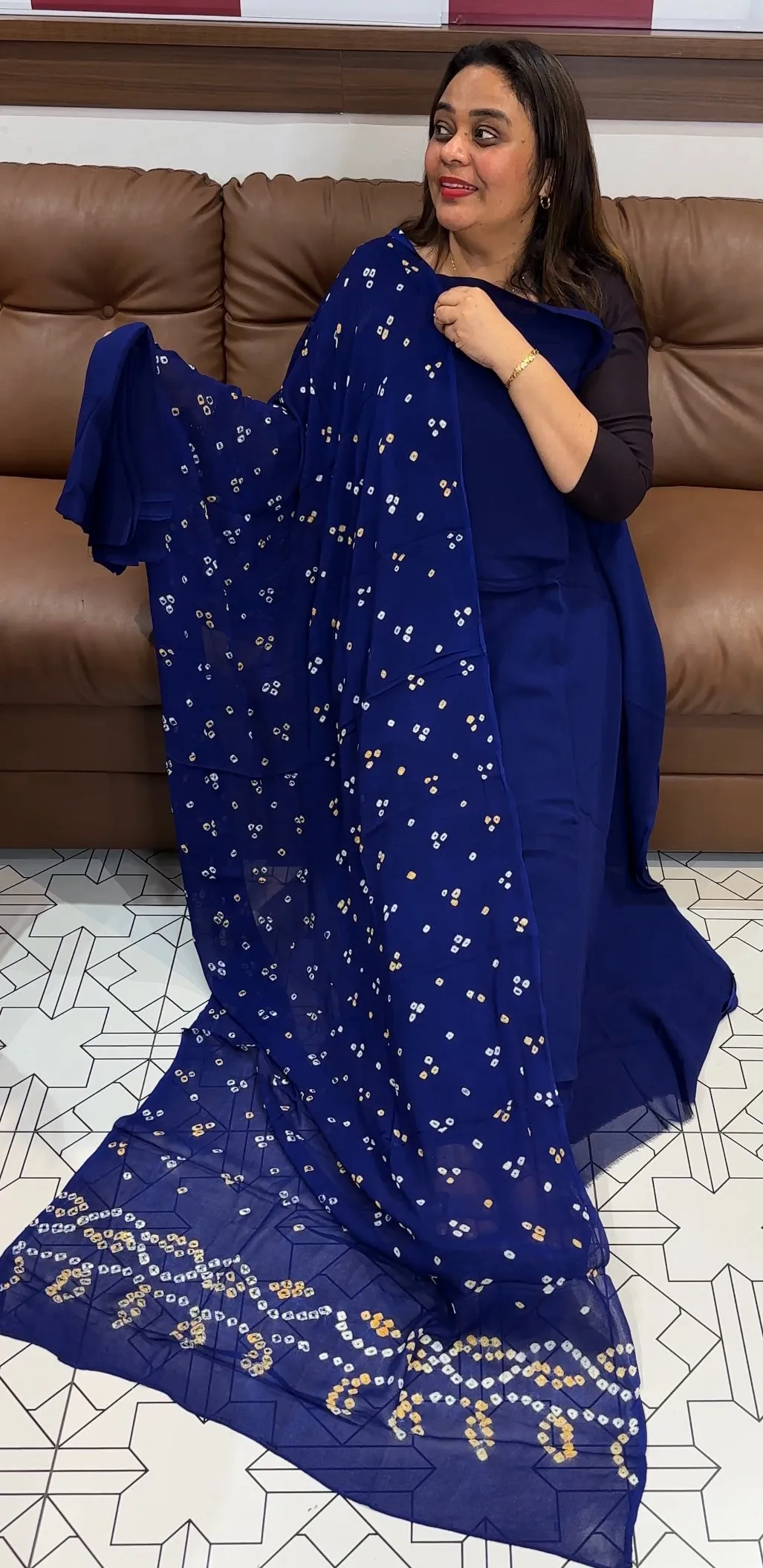 VISCOSE GEORGETTE UNSTITCHED SALWAR SUITS -  IHA 20777