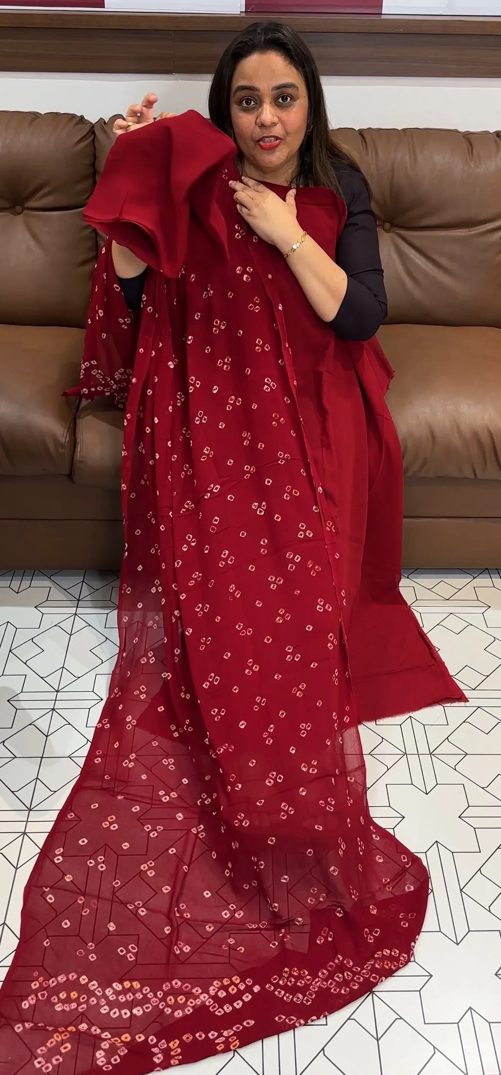 VISCOSE GEORGETTE UNSTITCHED SALWAR SUITS -  IHA 20777