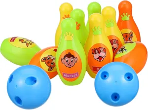 VOSAREA Kids Bowling Set Toy Solid Plastic Animal Pins Indoor/Outdoor Hand-Eye Coordination