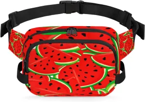 Watermelon Bright Red Waist Pack Bag Fanny Pack for Women Men Hip Bum Bag Waist Packs with Adjustable Strap for Outdoors Workout Traveling Casual Hiking Cycling Running