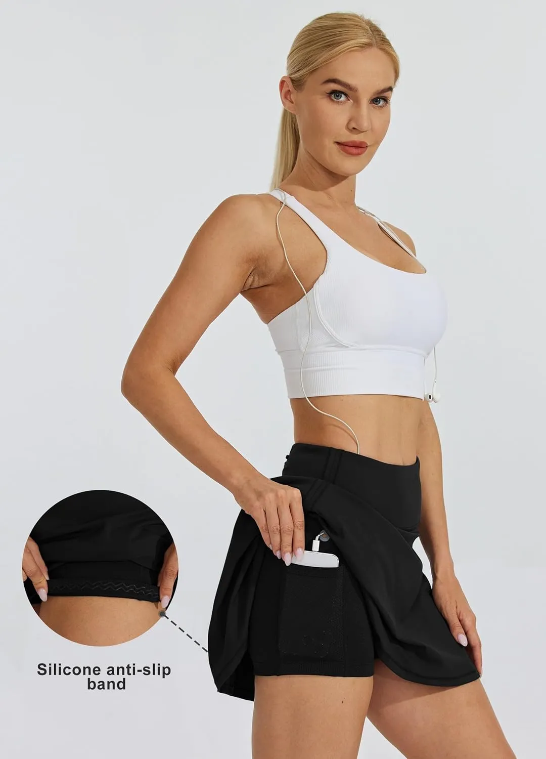 Willit Women's Tennis Skirts High Waisted Athletic Running Skorts Skirts with Shorts Pockets
