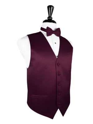 Wine "Premier" Satin Tuxedo Vest and Tie Set
