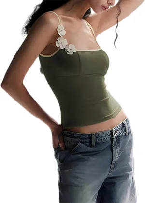 Women Sexy Bodycon Contrast Color Crop Camisole Y2k Spaghetti Strap Low Cut Halter Backless Tank Top Summer Streetwear