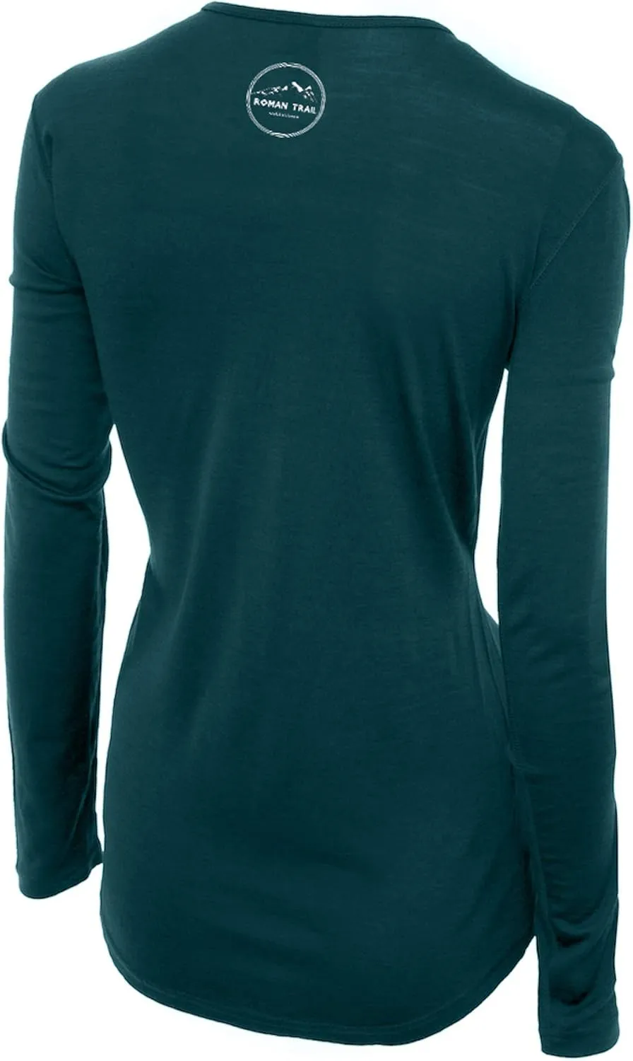 Women's 100% Merino Wool Long Sleeve Shirt - Moisture Wicking - Ultralight and Soft - Odor Base Layer