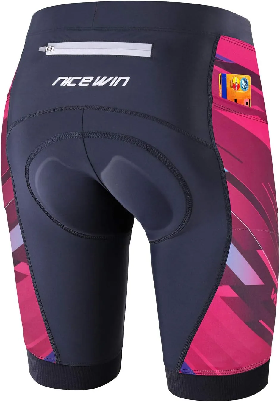 Womens Bike Shorts 4D Gel Pading Cycling Spinning Biker Bicycle Short with Pockets Wide Waistband