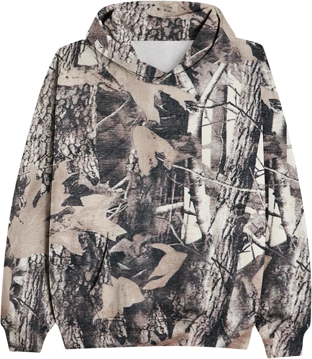 Women's Camo Hoodie Maple Leaf Print Oversized Hooded Sweatshirt Loose Casual Pullover Sweatshirts Long Sleeve Tops