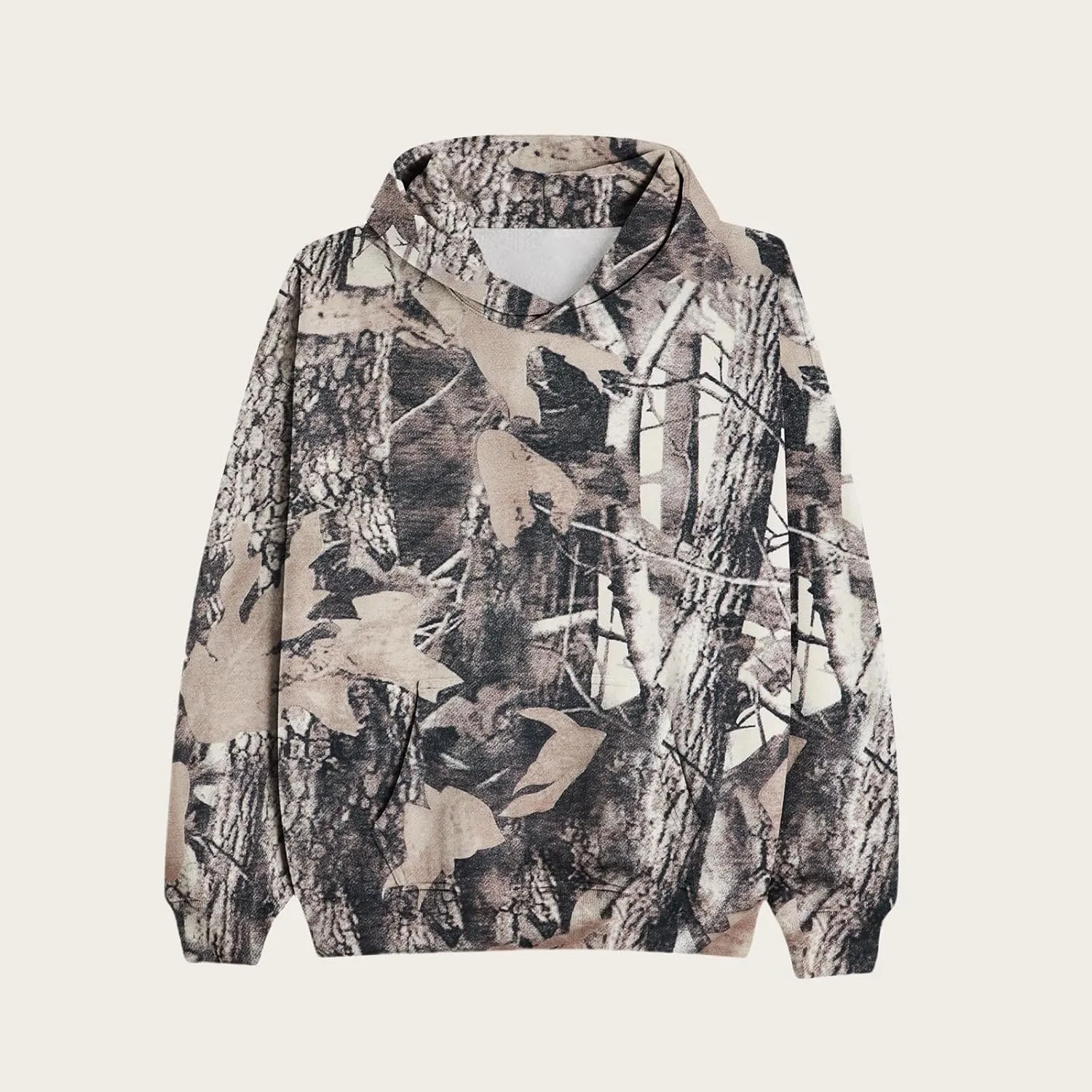 Women's Camo Hoodie Maple Leaf Print Oversized Hooded Sweatshirt Loose Casual Pullover Sweatshirts Long Sleeve Tops
